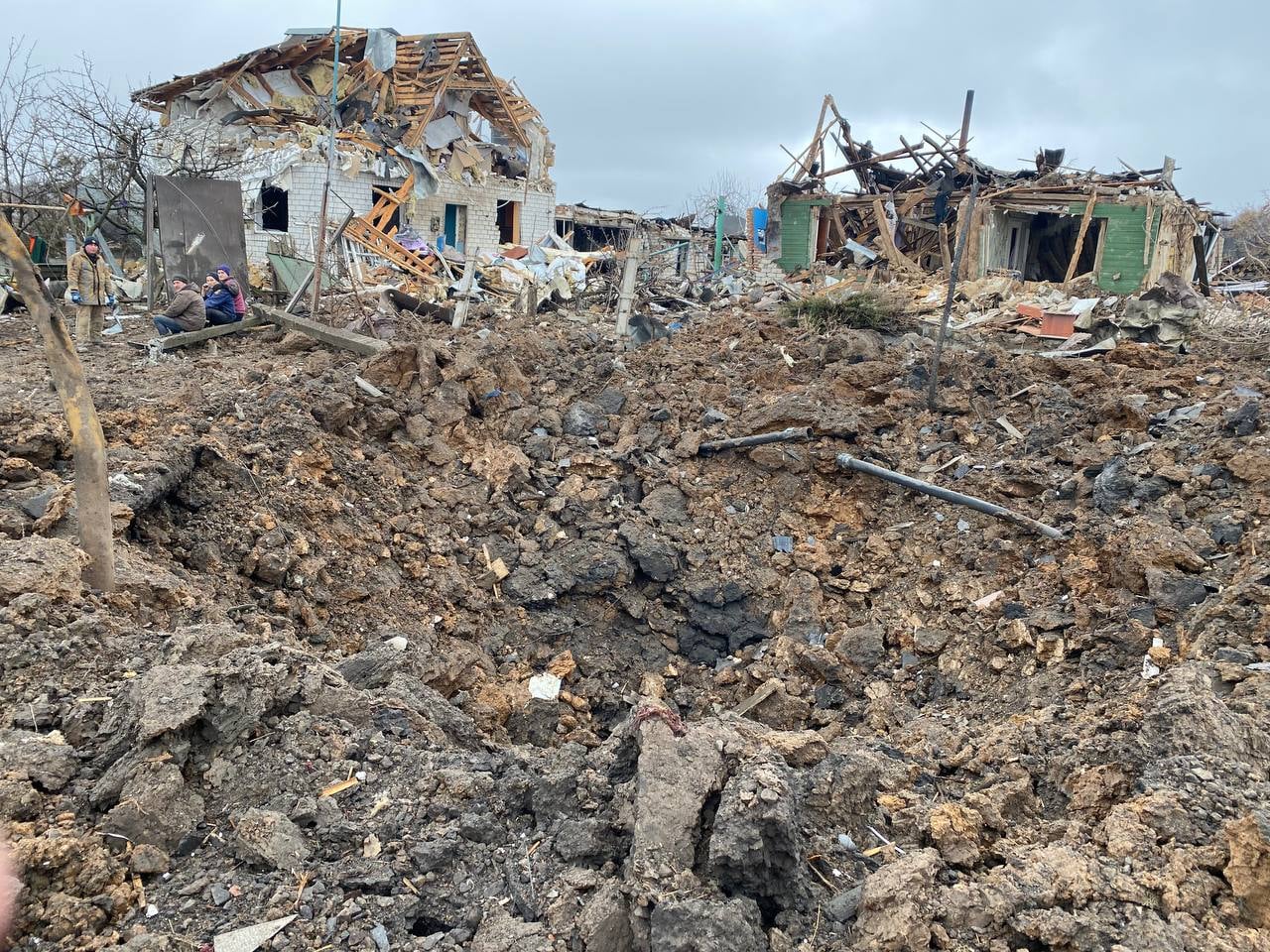 Pueblo de Yakovlikova luego de un bombardeo