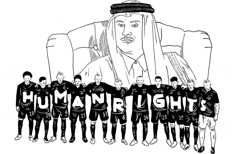 Ilustración crítica del mundial de Qatar