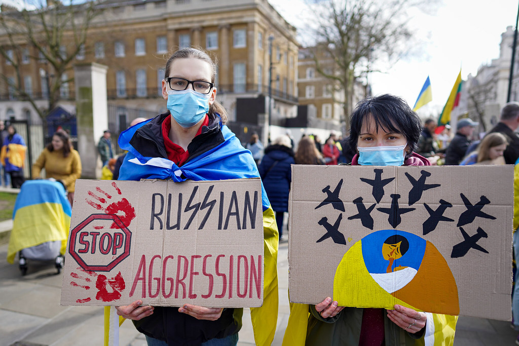 Protestas contra la agresión rusa a Ucrania